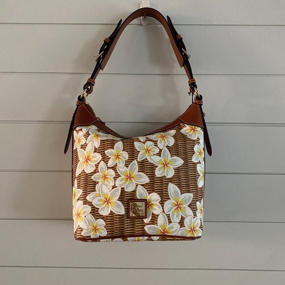 Dooney & Bourke Coated Cotton Plumeria Shoulder Hobo Bag